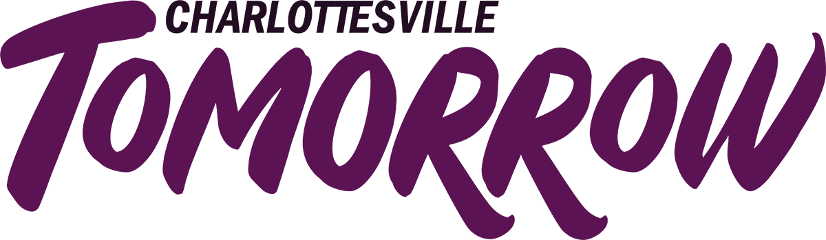 A black and purple logo that reads "Charlottesville Tomorrow"